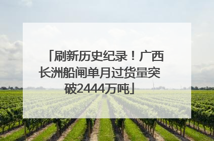 刷新历史纪录！广西长洲船闸单月过货量突破2444万吨