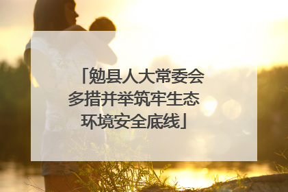 勉县人大常委会多措并举筑牢生态环境安全底线