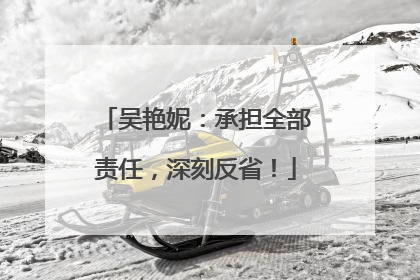 吴艳妮：承担全部责任，深刻反省！