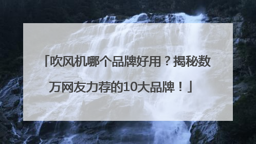 吹风机哪个品牌好用？揭秘数万网友力荐的10大品牌！