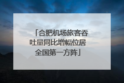 合肥机场旅客吞吐量同比增幅位居全国第一方阵