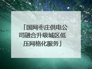 国网枣庄供电公司融合升级城区低压网格化服务