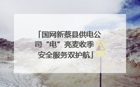 国网新蔡县供电公司“电”亮麦收季 安全服务双护航