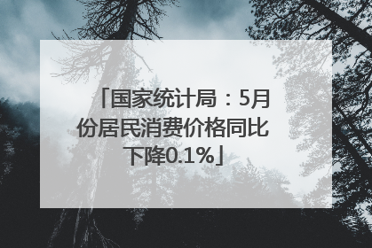 国家统计局：5月份居民消费价格同比下降0.1%