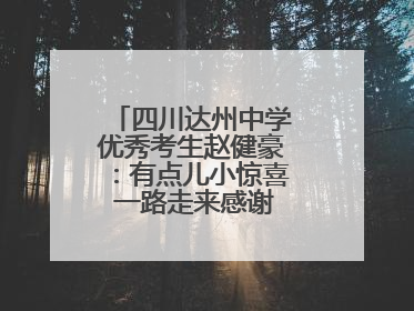 四川达州中学优秀考生赵健豪：有点儿小惊喜 一路走来感谢这么多人关爱