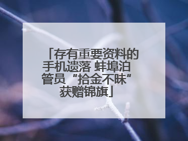 存有重要资料的手机遗落 蚌埠泊管员“拾金不昧”获赠锦旗