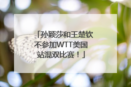 孙颖莎和王楚钦不参加WTT美国站混双比赛！