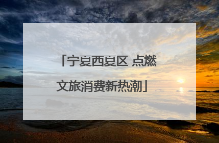 宁夏西夏区 点燃文旅消费新热潮