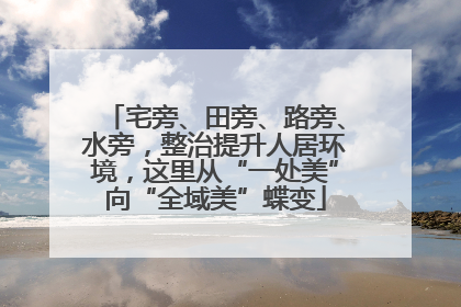 宅旁、田旁、路旁、水旁，整治提升人居环境，这里从“一处美”向“全域美”蝶变