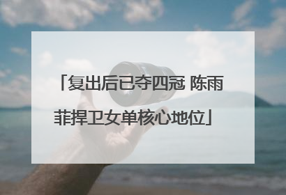 复出后已夺四冠 陈雨菲捍卫女单核心地位