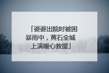 婆婆出院时被困暴雨中，黄石全城上演暖心救援