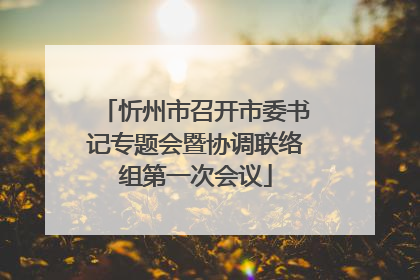 忻州市召开市委书记专题会暨协调联络组第一次会议