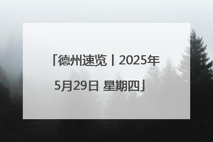 德州速览丨2025年5月29日 星期四