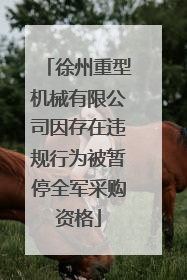 徐州重型机械有限公司因存在违规行为被暂停全军采购资格