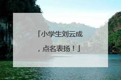 小学生刘云成，点名表扬！