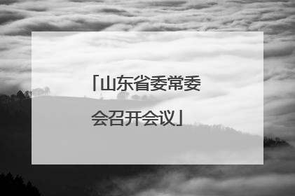 山东省委常委会召开会议