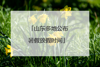 山东多地公布暑假放假时间