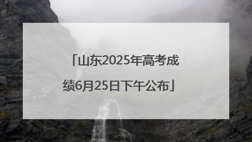 山东2025年高考成绩6月25日下午公布