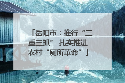 岳阳市：推行“三重三抓” 扎实推进农村“厕所革命”
