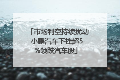 市场利空持续扰动 小鹏汽车下挫超5%领跌汽车股