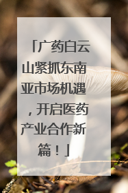 广药白云山紧抓东南亚市场机遇，开启医药产业合作新篇！