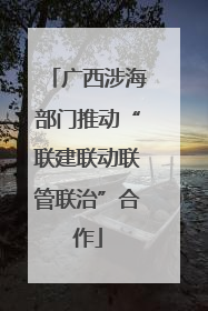 广西涉海部门推动“联建联动联管联治”合作