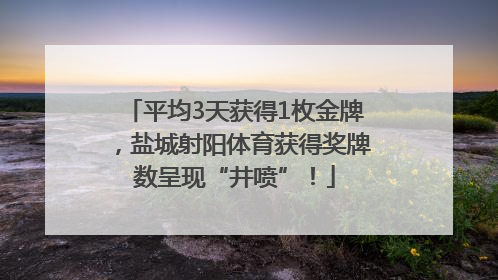 平均3天获得1枚金牌，盐城射阳体育获得奖牌数呈现“井喷”！