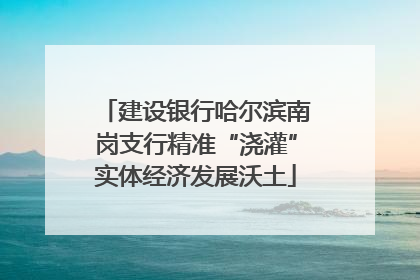 建设银行哈尔滨南岗支行精准“浇灌”实体经济发展沃土
