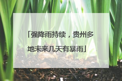 强降雨持续，贵州多地未来几天有暴雨