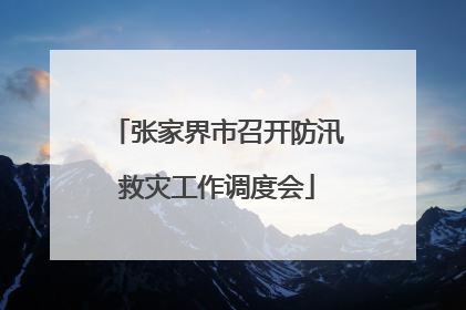张家界市召开防汛救灾工作调度会