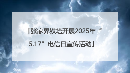 张家界铁塔开展2025年“5.17”电信日宣传活动