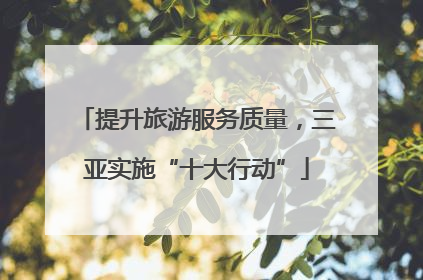 提升旅游服务质量，三亚实施“十大行动”