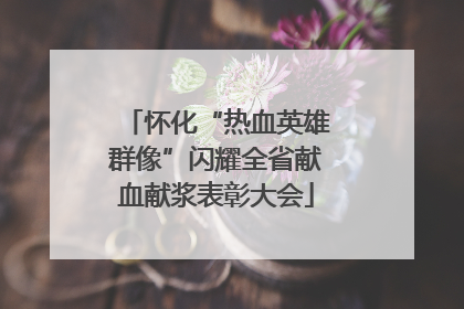 怀化“热血英雄群像”闪耀全省献血献浆表彰大会
