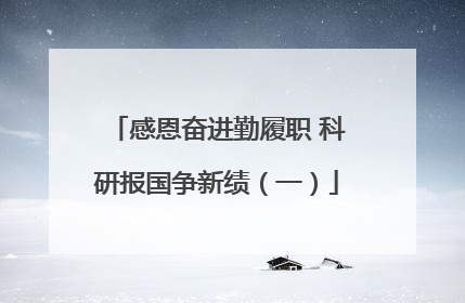 感恩奋进勤履职 科研报国争新绩（一）