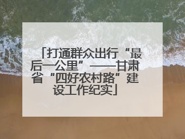 打通群众出行“最后一公里”——甘肃省“四好农村路”建设工作纪实