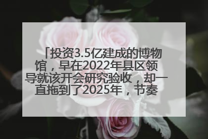 投资3.5亿建成的博物馆，早在2022年县区领导就该开会研究验收，却一直拖到了2025年，节奏不是一般的慢！