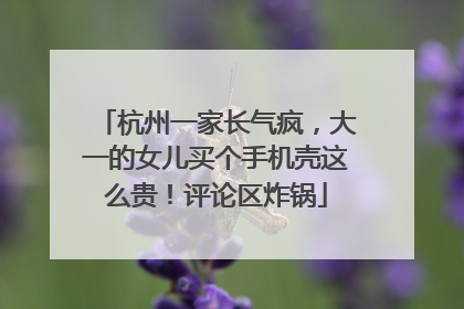 杭州一家长气疯，大一的女儿买个手机壳这么贵！评论区炸锅