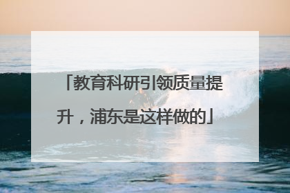 教育科研引领质量提升，浦东是这样做的