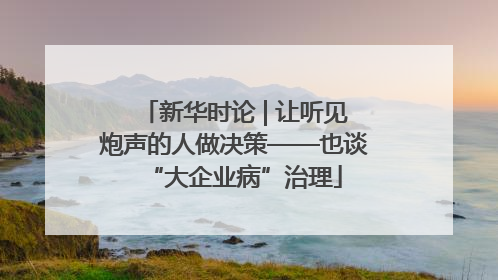 新华时论 | 让听见炮声的人做决策——也谈“大企业病”治理