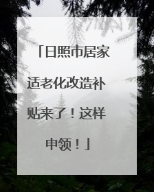 日照市居家适老化改造补贴来了！这样申领！