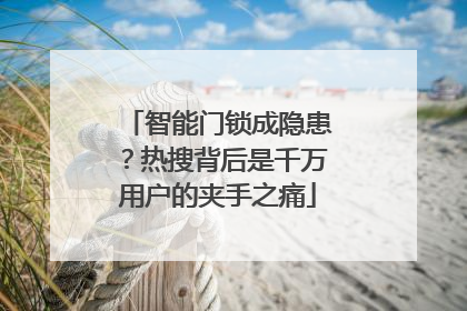 智能门锁成隐患？热搜背后是千万用户的夹手之痛