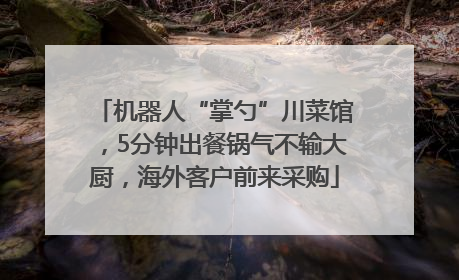 机器人“掌勺”川菜馆，5分钟出餐锅气不输大厨，海外客户前来采购