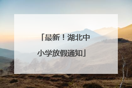 最新！湖北中小学放假通知