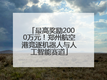 最高奖励2000万元！郑州航空港竞逐机器人与人工智能赛道