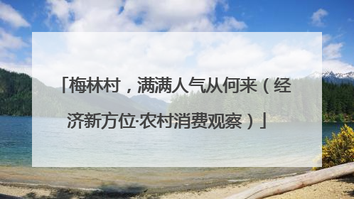 梅林村，满满人气从何来（经济新方位·农村消费观察）