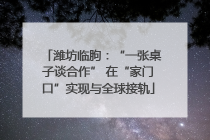 潍坊临朐：“一张桌子谈合作” 在“家门口”实现与全球接轨