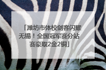 潍坊市体校剑客闪耀无锡！全国冠军赛分站赛豪取2金2铜