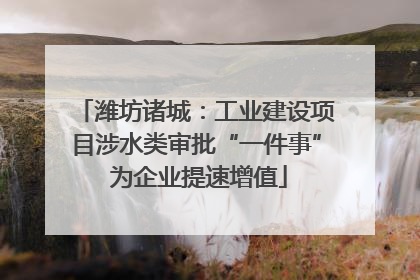 潍坊诸城：工业建设项目涉水类审批“一件事” 为企业提速增值