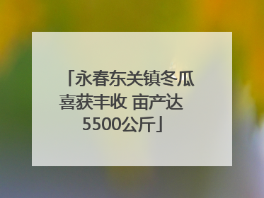 永春东关镇冬瓜喜获丰收 亩产达5500公斤