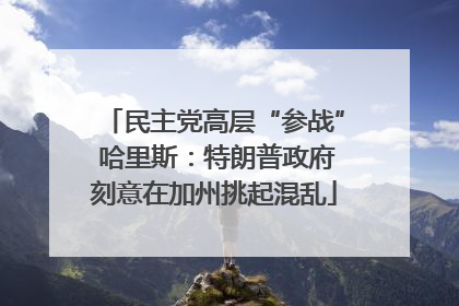 民主党高层“参战” 哈里斯：特朗普政府刻意在加州挑起混乱